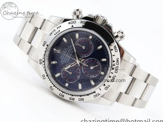 116509 OMF DIAL SS BEST ON A7750 DAYTONA BLUE MOVEMENT) SS STICK BRACELET (SLIM EDITION 1219